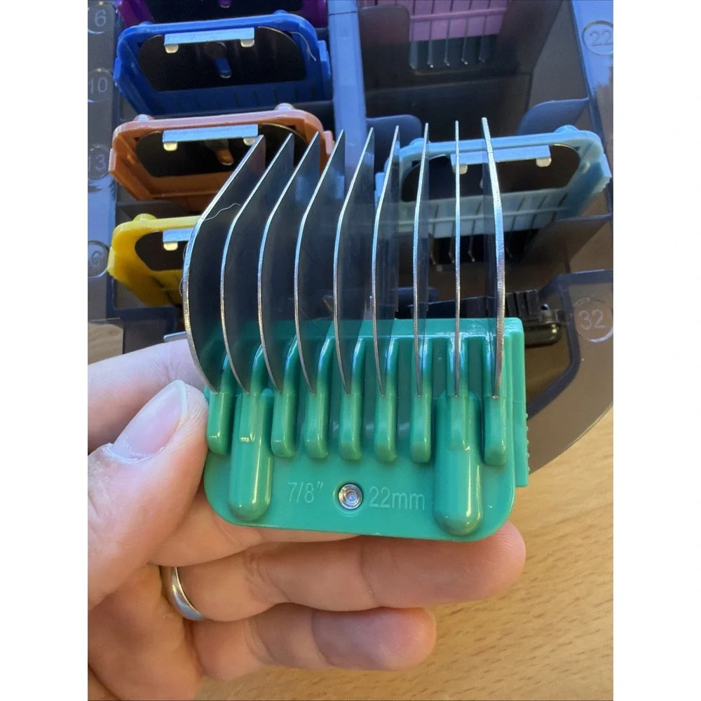 Pet Grooming Clipper Guide Comb Set For A5 Andis Oster Wahl 9 Pc Color w Case